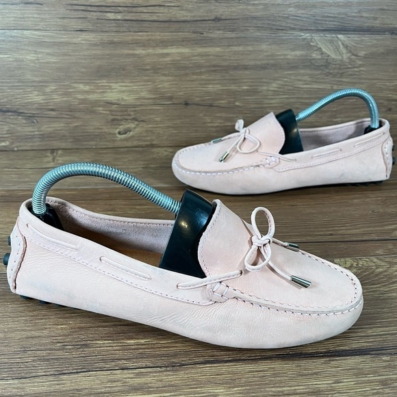 Mercanti Fiorentino Pink Suede Slip-On Loafers Women’s Size 9.5 Shoes Flats - Picture 1 of 12